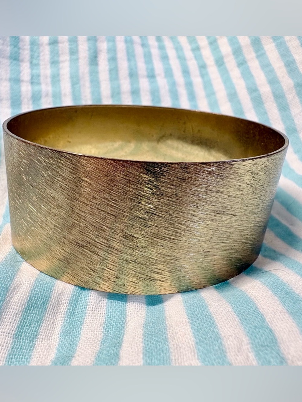 Brushed Gold-tone Wide Metal Cuff Bracelet
